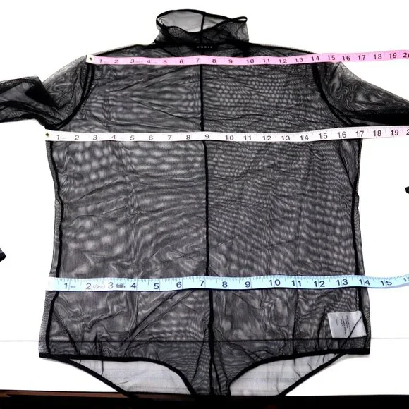 AKRIS Mock-Neck Illusion Sheer See Through Long-Sleeve Mesh Bodysuit - Picture 11 of 12